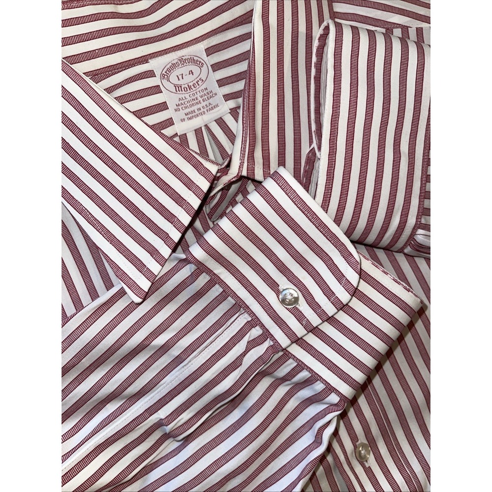 Brooks Brothers Shirt Men‎ 17-4 Striped Long Sleeve Pocket Button Up